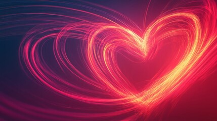 Obraz premium Abstract Heart Formed By Glowing Light Trails