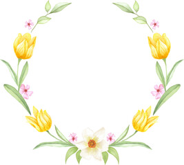 Elegant Tulip and Blossom Spring Wreath