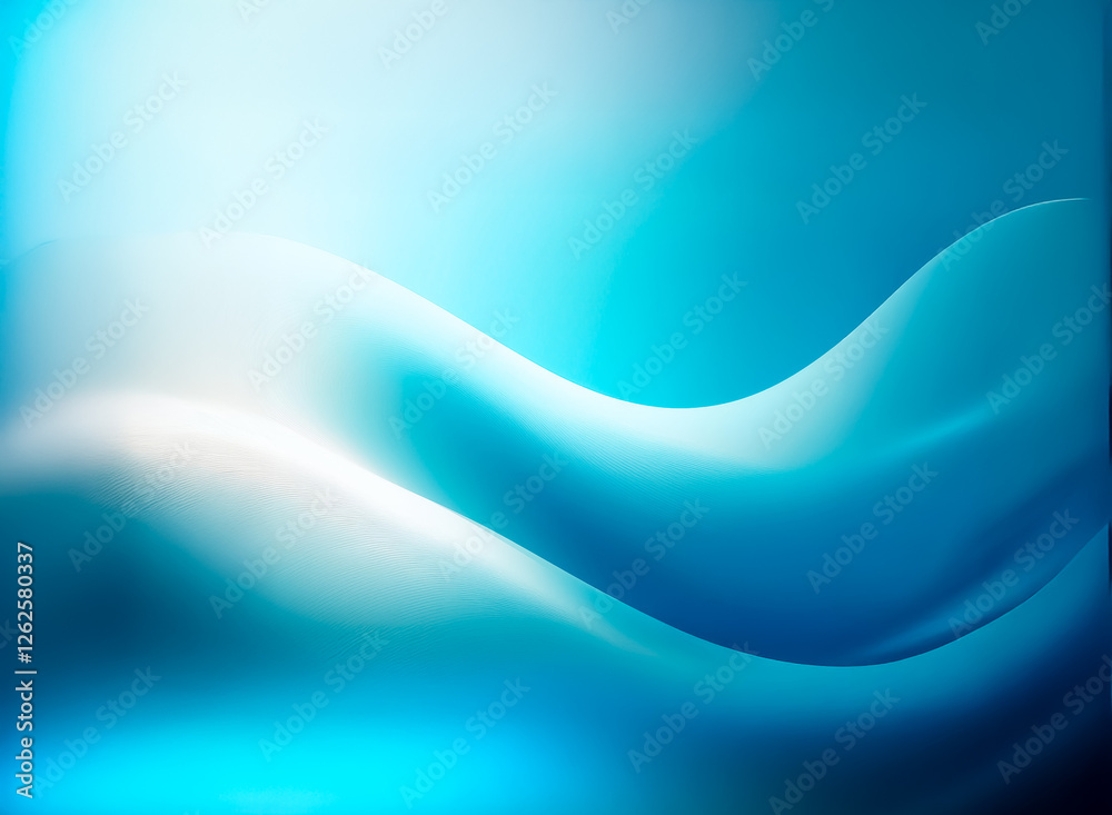 Leinwandbilder soft white wave flows across a gradient of light to dark blue, creating a smooth, calming abstract d