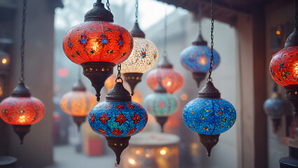turkish lanterns in the market
