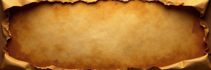 Obraz premium Deep brown parchment, heavily textured with folds and rips , surface, old texture