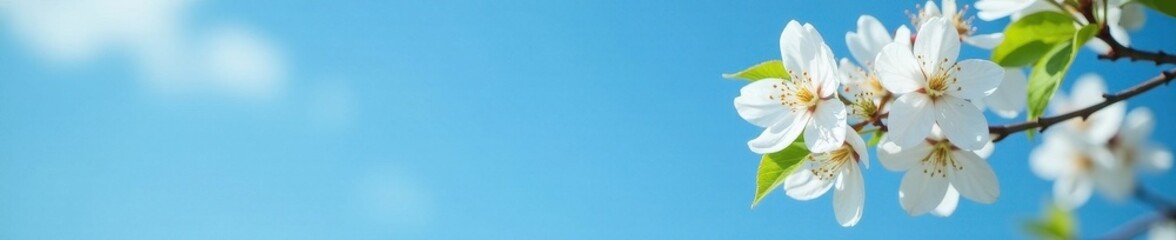 Delicate white jasmine blossoms against vibrant blue sky , photography, texture, spring