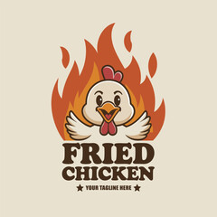 Fried Chicken Logo Mascot Design