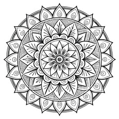Intricate Circular GeometIllustrationric Pattern - Detailed Vector