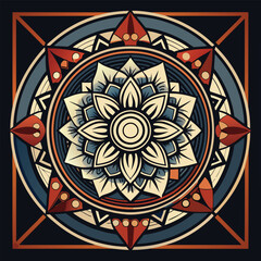 Intricate Circular GeometIllustrationric Pattern - Detailed Vector