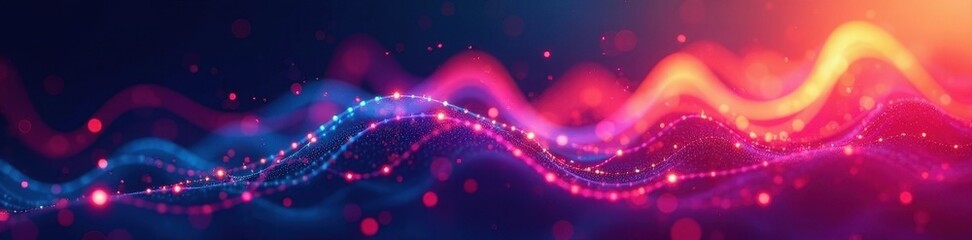 Geometric shapes, vibrant color gradients, interconnected data points, science, circles, abstract vector