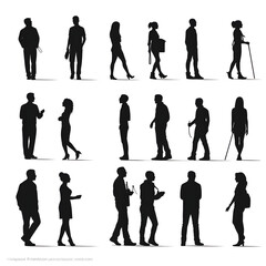 Fototapeta premium people clipart silhouette