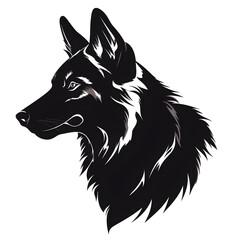 Naklejka premium a wolf head silhouette