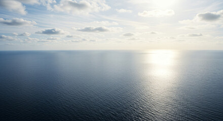 Obraz premium Vast ocean from above, wide open view, calm and endless water