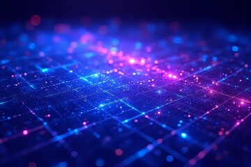 Obraz premium Abstract Network Technology Futuristic Digital Grid Design