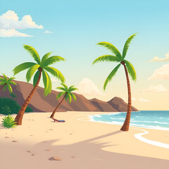 Obraz premium palm tree on the beach