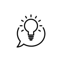bulb icon vector idea icon speech bubble