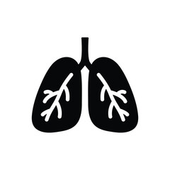 Human lung black vector icon