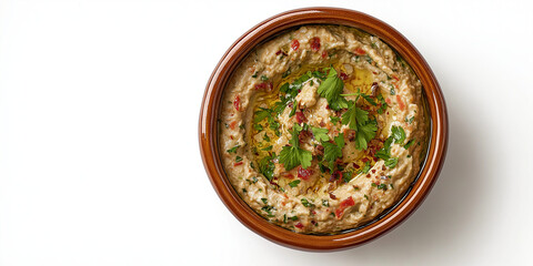 Baba Ghanoush on White Background