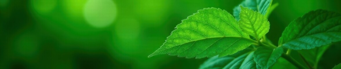 Obraz premium Intricate leaf detail, parallel venation, lush green backdrop, shape, leaves