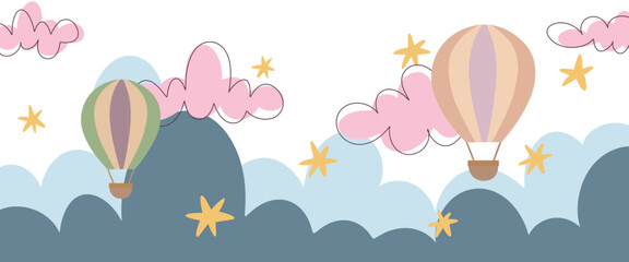 Wall art, wallpaper, wall sticker, Nursery Vector illustration. Scandinavian style.  background design.  © Anastasia