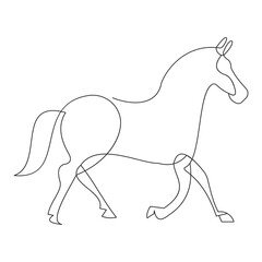 Elegant Galloping Horse – One Line Art