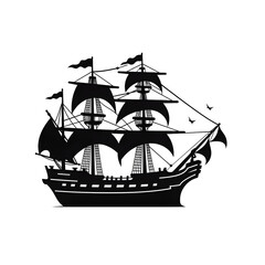 a pirate ship silhouette