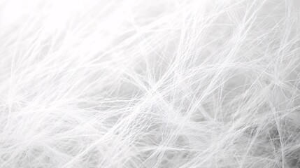 White wild fur texture, creating an abstract, soft, and natural background with detailed fibers for a unique, organic design.