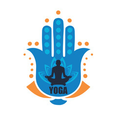 colored symbols of children's hobbies, meditation yoga, hand drawn vector illustration