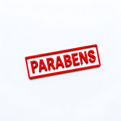 Parabens text stamp red rubber stamp on white background. Generative AI