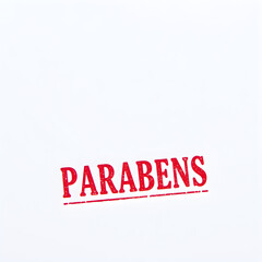 Parabens text stamp red rubber stamp on white background. Generative AI