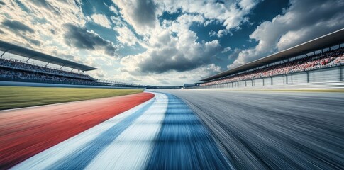 Fototapeta premium Stunning Racing Track at Sunset with Motion Blur