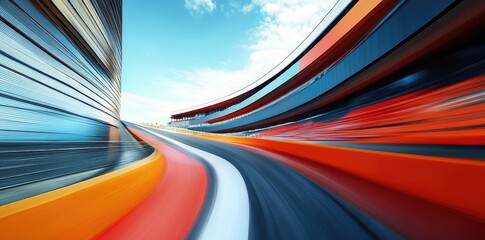 Stunning Racing Track at Sunset with Motion Blur