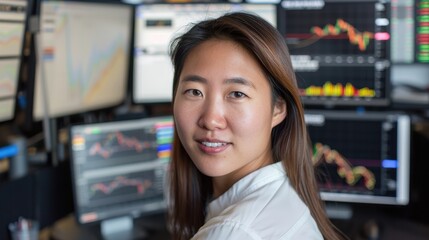 Happy Barista Celebrating Business Success with Raised Hand