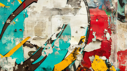 Fototapeta premium Graffiti Art Peeling on an Urban Wall