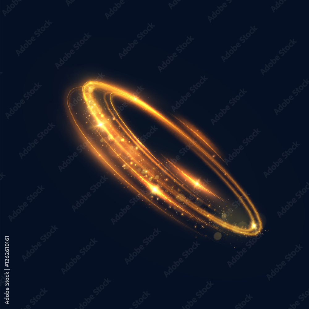 Aufkleber light effect in the concept of moving smooth curved lines. glowing golden light swirls in smooth, fl