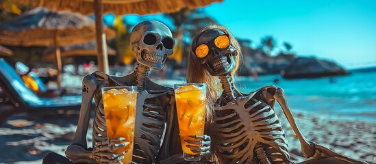 Funny costumes meet relaxing spa vibes in an ocean setting.