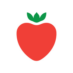 strawberry silhouette icon symbol logo logotype isolated on white background