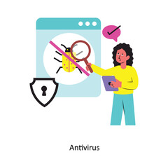 Antivirus Concept vector illustration.  isolated on white Background. 