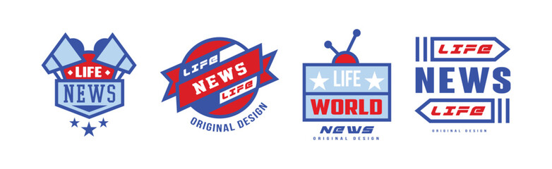 World Life News Logo Design and Emblem Template Vector Set