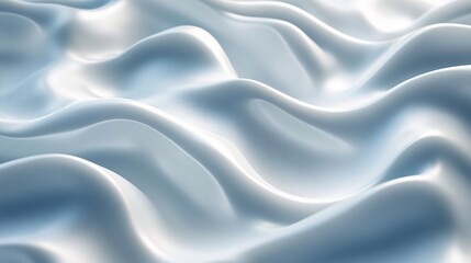 Obraz premium Subtle white glossy soft waves texture, with a marble-like displacement and bump map, creating a seamless, elegant background for banners or wallpaper.
