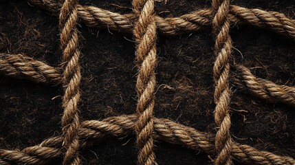 Fototapeta premium Natural jute fiber texture with thin rope design, perfect for trendy business card, flyer, tile, and textile printing backgrounds.