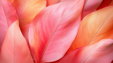Tropical leaves background. Orange abstract leaves.