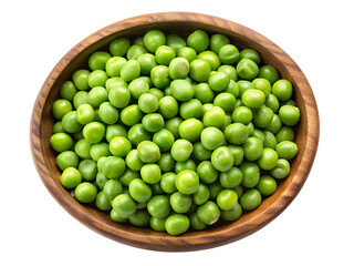 peas in wooden bowl  isolated on transparent background png