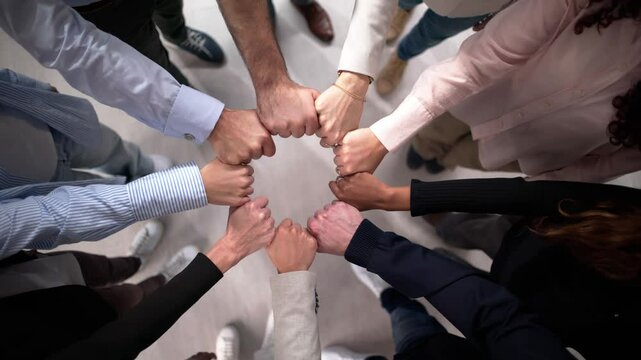 Diverse Multicultural Hand Stack In Circle