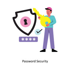 password Security Concept vector illustration.  isolated on white Background. 