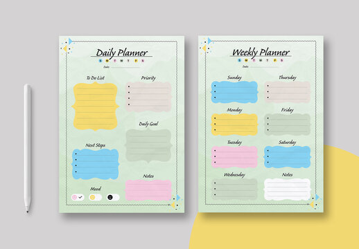 Daily And Weekly Planner Layout