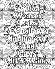 Women's Day Quote Coloring Page for Adults. Women's Day Coloring Page for Women