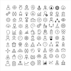 Modern Thin Line Icons Set of Human Productivity – Minimalist Vector Design