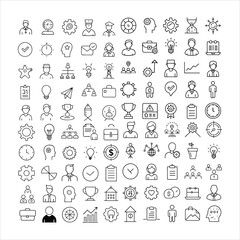 Modern Thin Line Icons Set of Human Productivity – Minimalist Vector Design