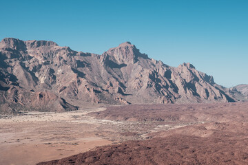 Old lava slide and mountains in the caldera of Tenerife