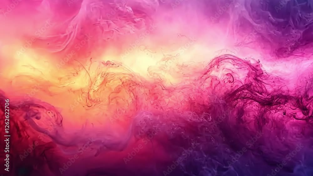 Aufkleber abstract swirls of pink and yellow: a vibrant, ethereal abstract background with swirls of vibrant p
