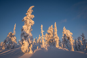 Frozen Idre Himmelfjäll ski resort in Sweden in winter