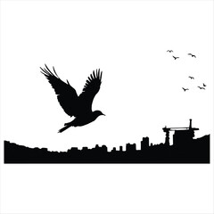 Silhouette illustration
Birds In Silhouette Flying Vector