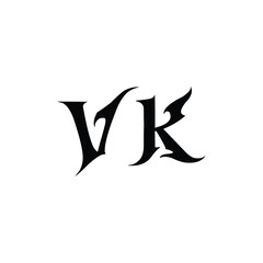 VK monogram logo design letter text name symbol monochrome logotype alphabet character simple logo